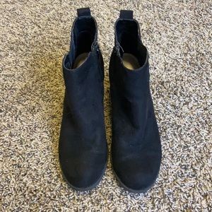 Black suede ankle booties